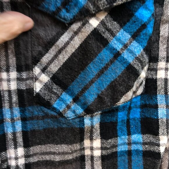 Billabong Mens Shirt Medium Long Sleeve Plaid Flannel Button Up Black Classic - Picture 11 of 13